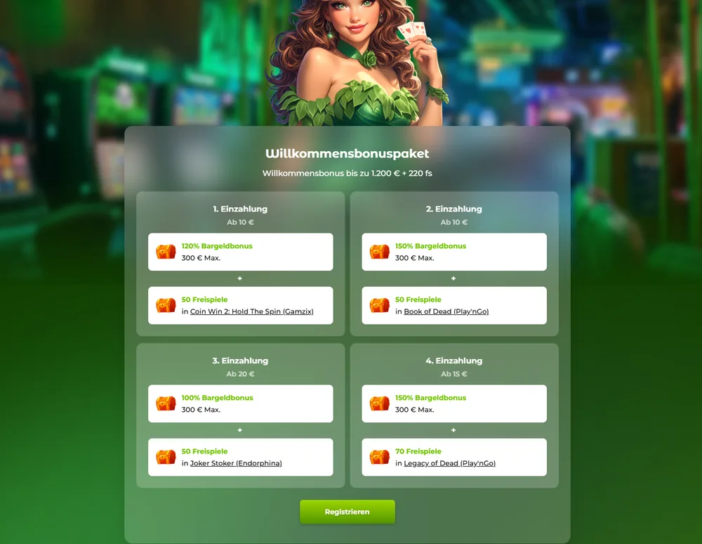 VerdeCasino Bonus-Seite